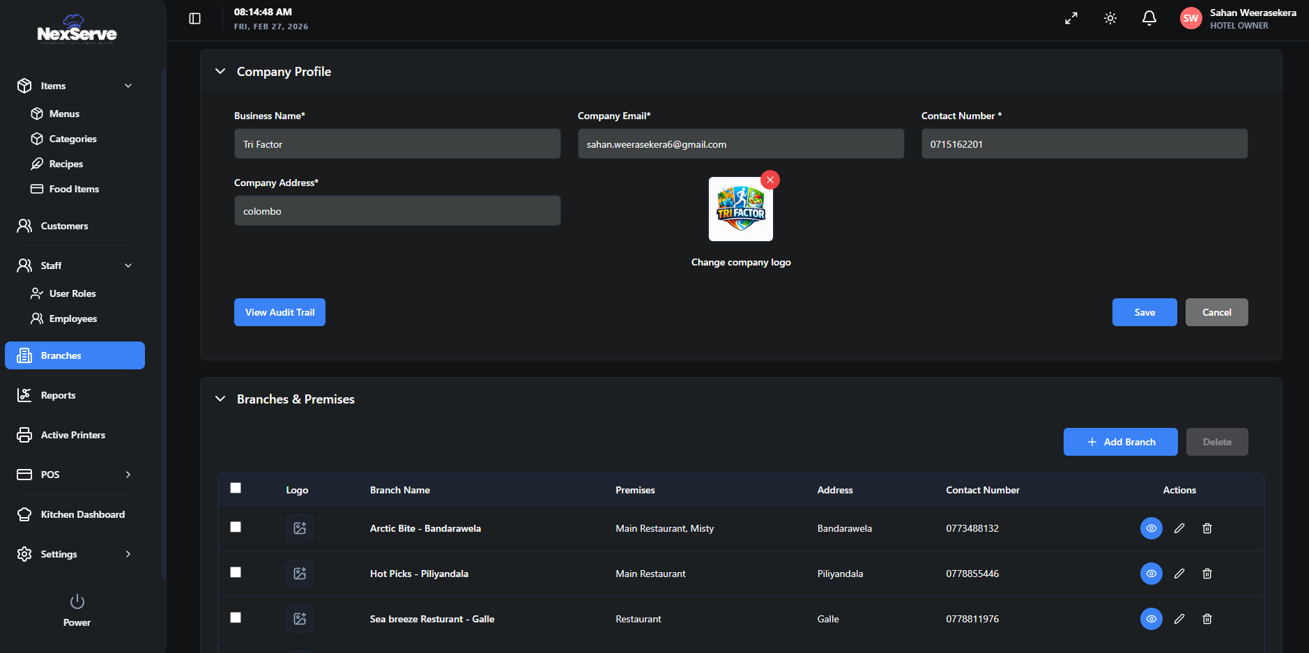 Manage Multiple Branches